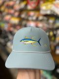 “Yellowfin” Smoke Blue/Silver Rope 5 panel